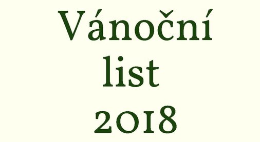 Vánoční list 2018