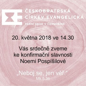 Křest a konfirmace Noemi Pospíšilové